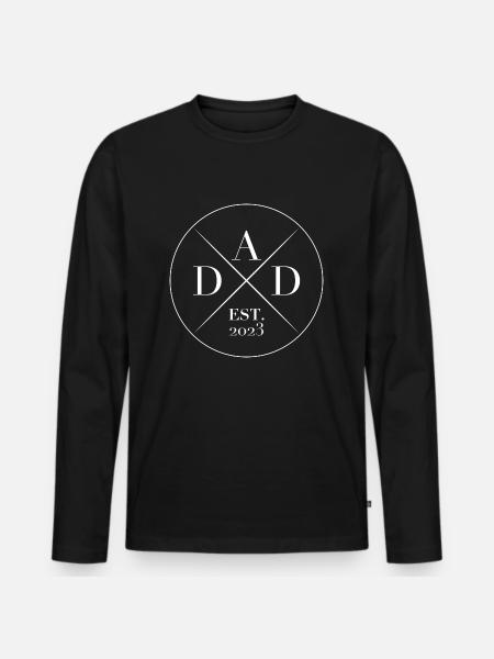 DAD EST 2023 werdende Väter Familie Eltern - Männer Premium Bio Langarmshirt - Schwarz
