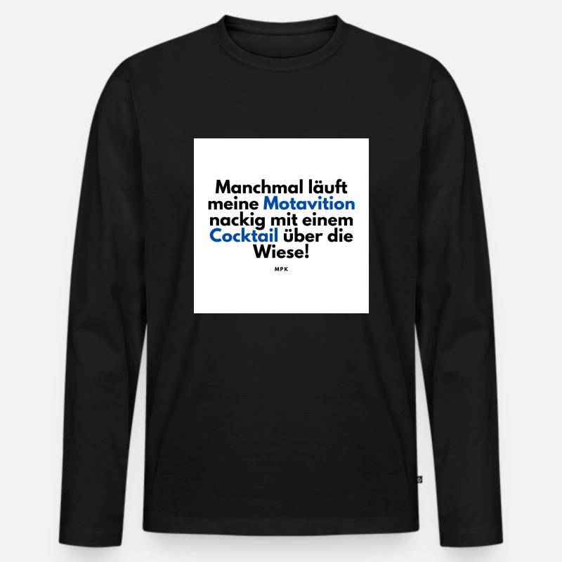 Motivation - Männer Premium Bio Langarmshirt - Schwarz