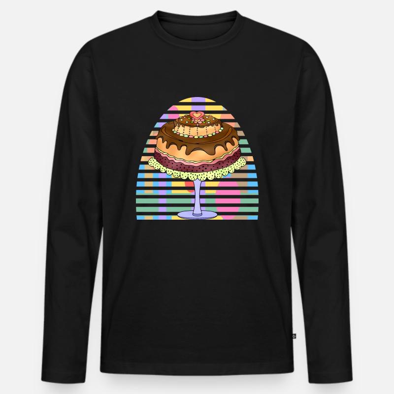 Kuchen - Männer Premium Bio Langarmshirt - Schwarz