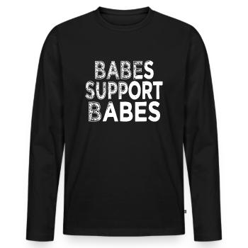 Blackpower LGBT Gift Idea Present Birthday Present - Men's Premium Organic Long Sleeve Shirt - black - Front - Nico (187cm)