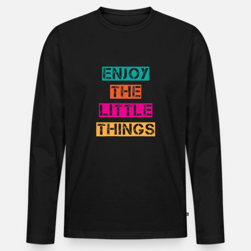 Enjoy - Männer Premium Bio Langarmshirt - Schwarz