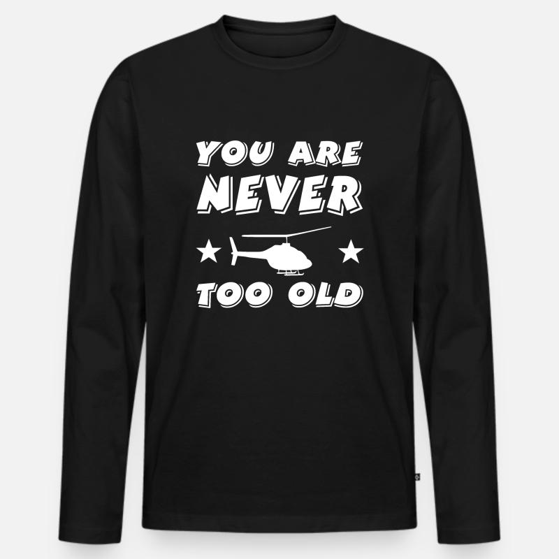 Hubschrauber - Männer Premium Bio Langarmshirt - Schwarz