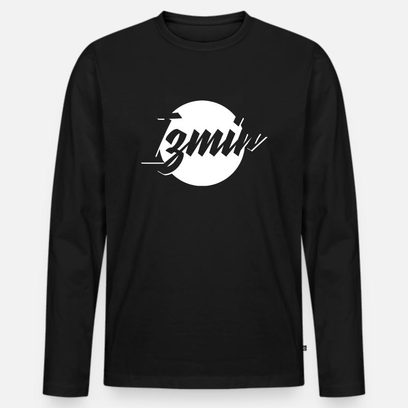 Izmir - Männer Premium Bio Langarmshirt - Schwarz