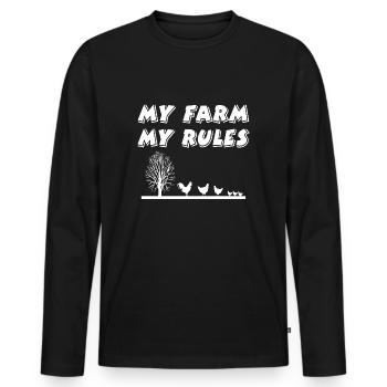 Farm - Men's Premium Organic Long Sleeve Shirt - black - Front - Nico (187cm)