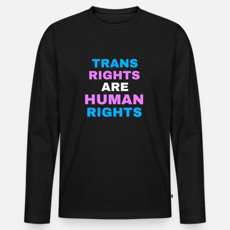 Trans rights are human rights - Männer Premium Bio Langarmshirt - Schwarz