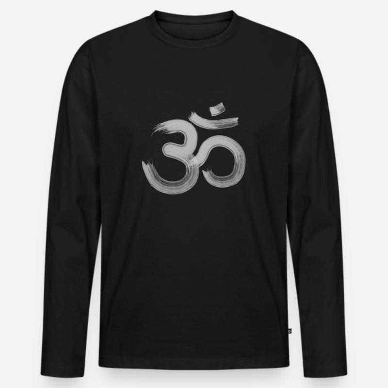 OM Symbol - Männer Premium Bio Langarmshirt - Schwarz