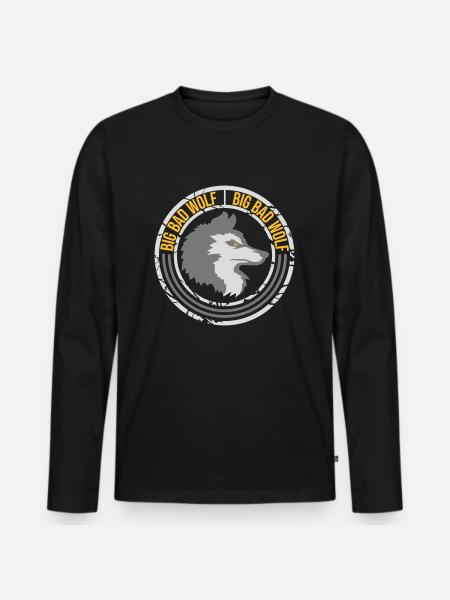 big bad wolf quote - Men's Premium Organic Long Sleeve Shirt - black