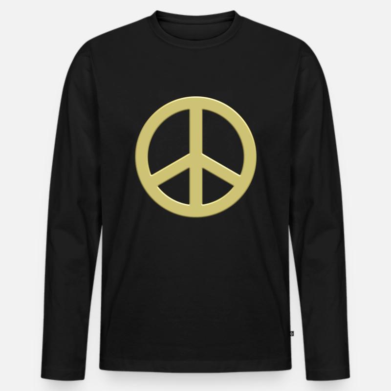 Peacezeichen - Männer Premium Bio Langarmshirt - Schwarz