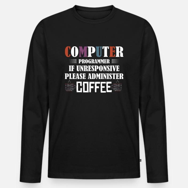 Computer Programmer Software Coding - Männer Premium Bio Langarmshirt - Schwarz