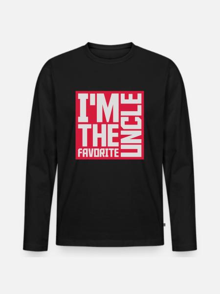 at The Favorite Uncle - Men's Premium Organic Long Sleeve Shirt - black