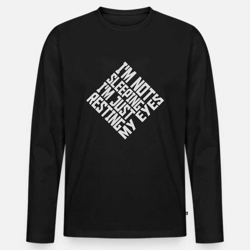 im not sleeping Zitat - Männer Premium Bio Langarmshirt - Schwarz