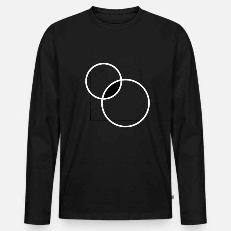 Kreis Quadrat Form - Männer Premium Bio Langarmshirt - Schwarz