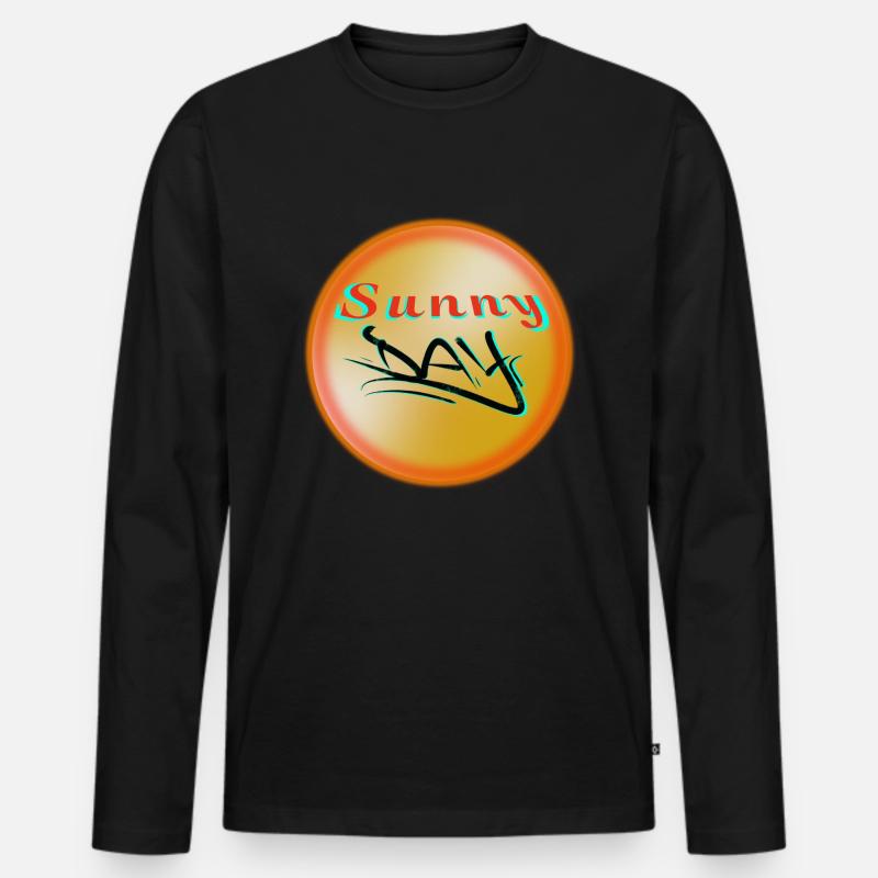 Sunny Day - Männer Premium Bio Langarmshirt - Schwarz