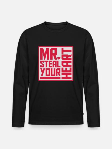 Mr steal your heart - Men's Premium Organic Long Sleeve Shirt - black