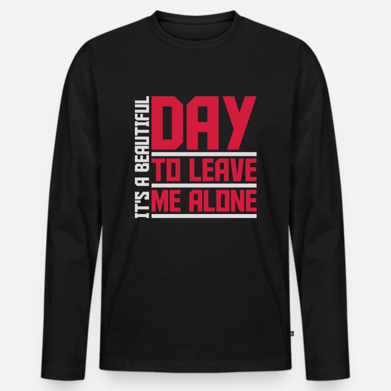 leave me alone day - Männer Premium Bio Langarmshirt - Schwarz