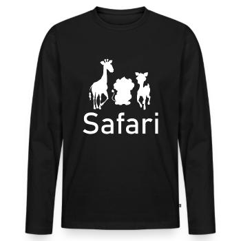 Safari Zoo Animal Safari Zoo - Men's Premium Organic Long Sleeve Shirt - black - Front - Nico (187cm)