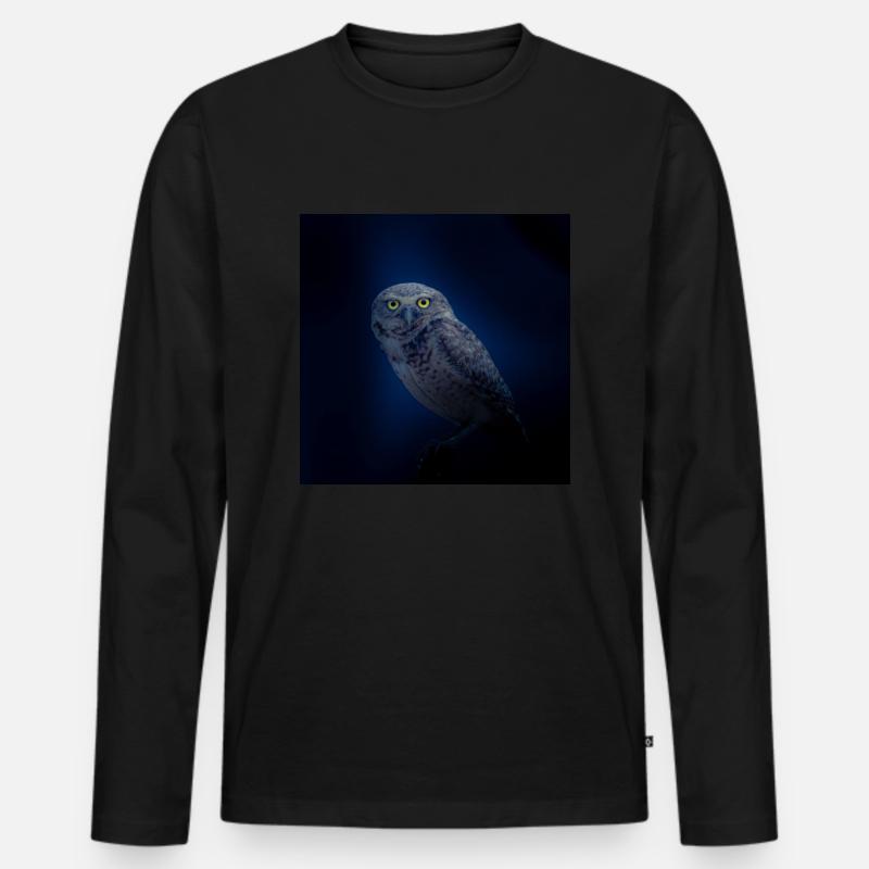Euleneule - Männer Premium Bio Langarmshirt - Schwarz