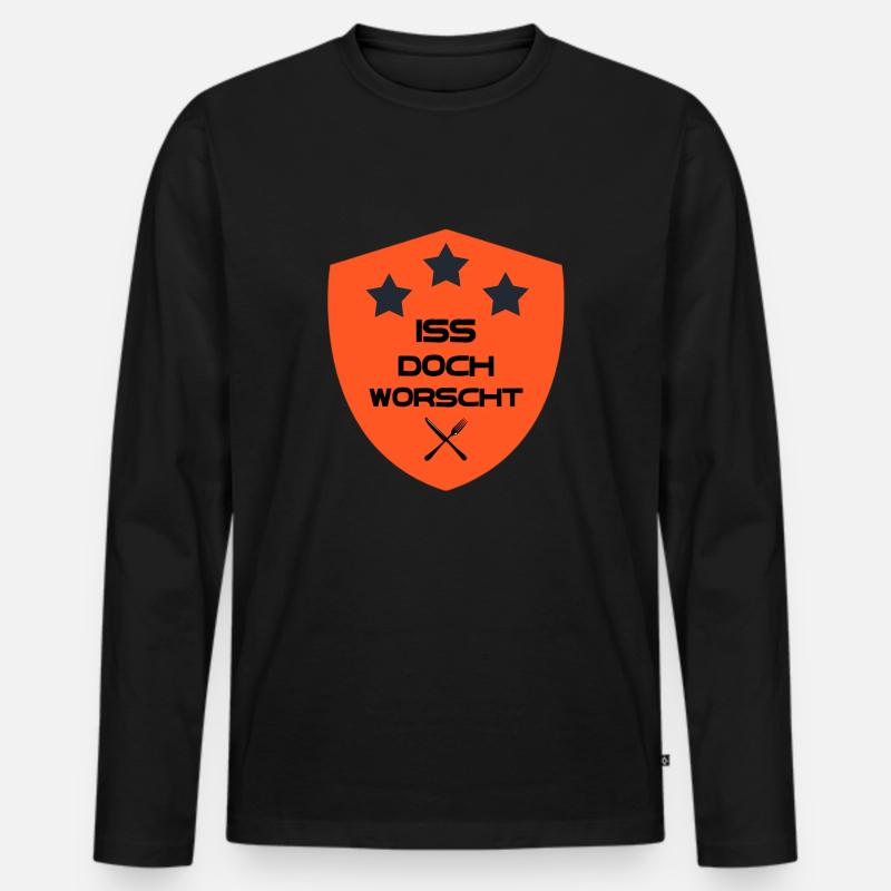 Iss doch Wurst - Männer Premium Bio Langarmshirt - Schwarz