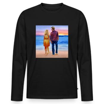 Beach Bliss - Men's Premium Organic Long Sleeve Shirt - black - Front - Nico (187cm)