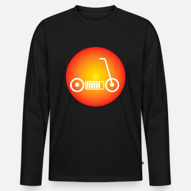 E-Scooter E-Roller Scooter - Männer Premium Bio Langarmshirt - Schwarz