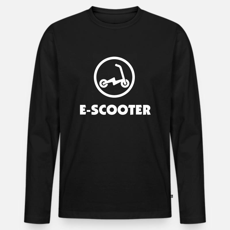 E-Scooter E-Roller Scooter - Männer Premium Bio Langarmshirt - Schwarz