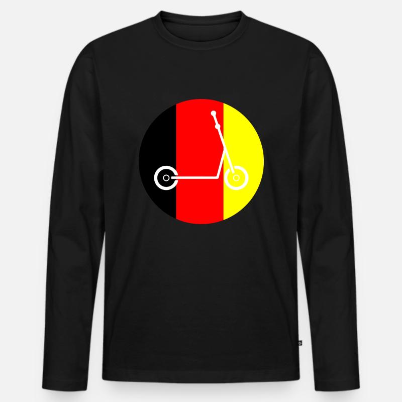 E-Scooter E-Roller Scooter - Männer Premium Bio Langarmshirt - Schwarz