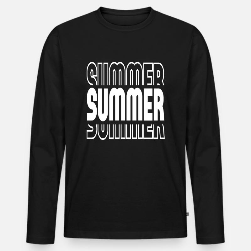 Summer - Männer Premium Bio Langarmshirt - Schwarz