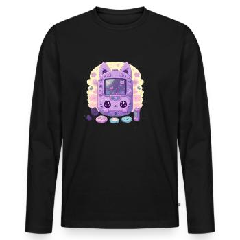Pastel Tamagotchi - T-shirt manches longues Premium bio Homme - noir - Devant - Nico (187cm)