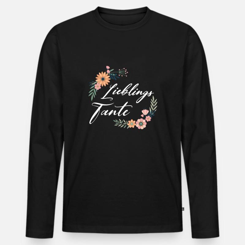 Lieblingstante - Männer Premium Bio Langarmshirt - Schwarz