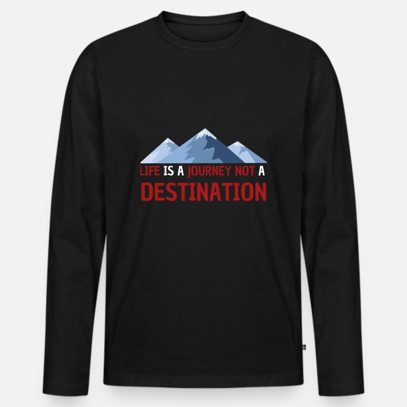 Destination - Männer Premium Bio Langarmshirt - Schwarz