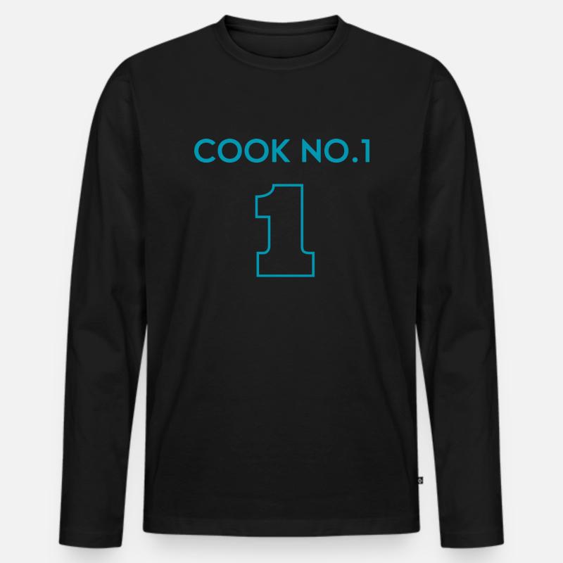 Chef Koch Nummer eins - Sternekoch - Männer Premium Bio Langarmshirt - Schwarz