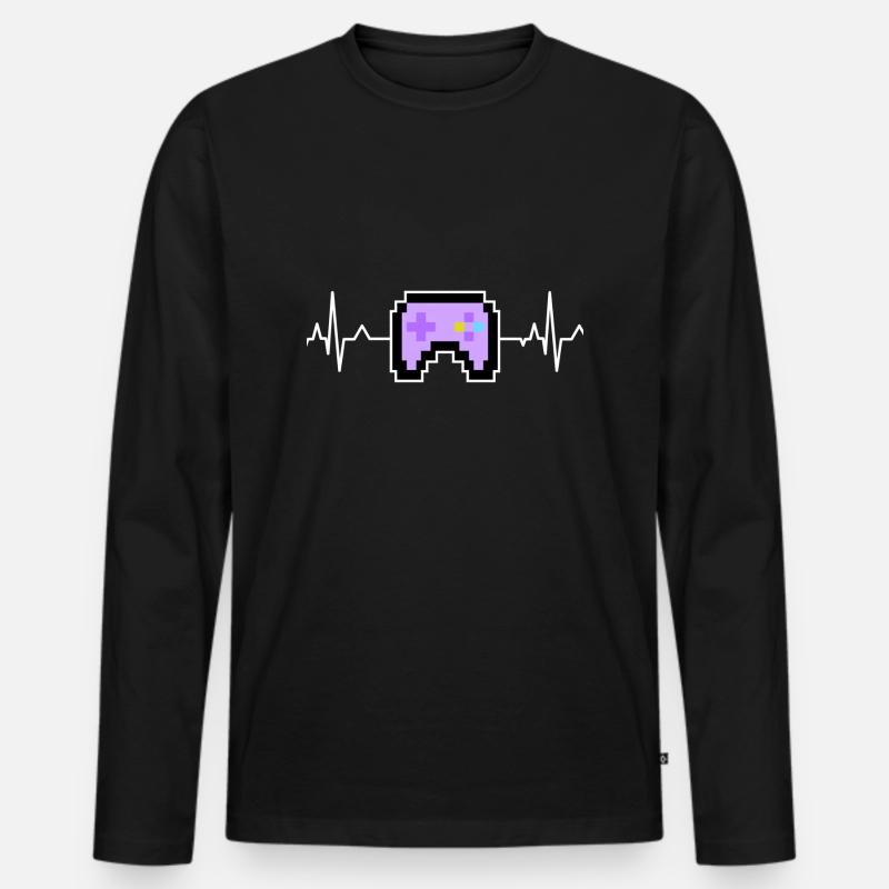 Controller - Männer Premium Bio Langarmshirt - Schwarz