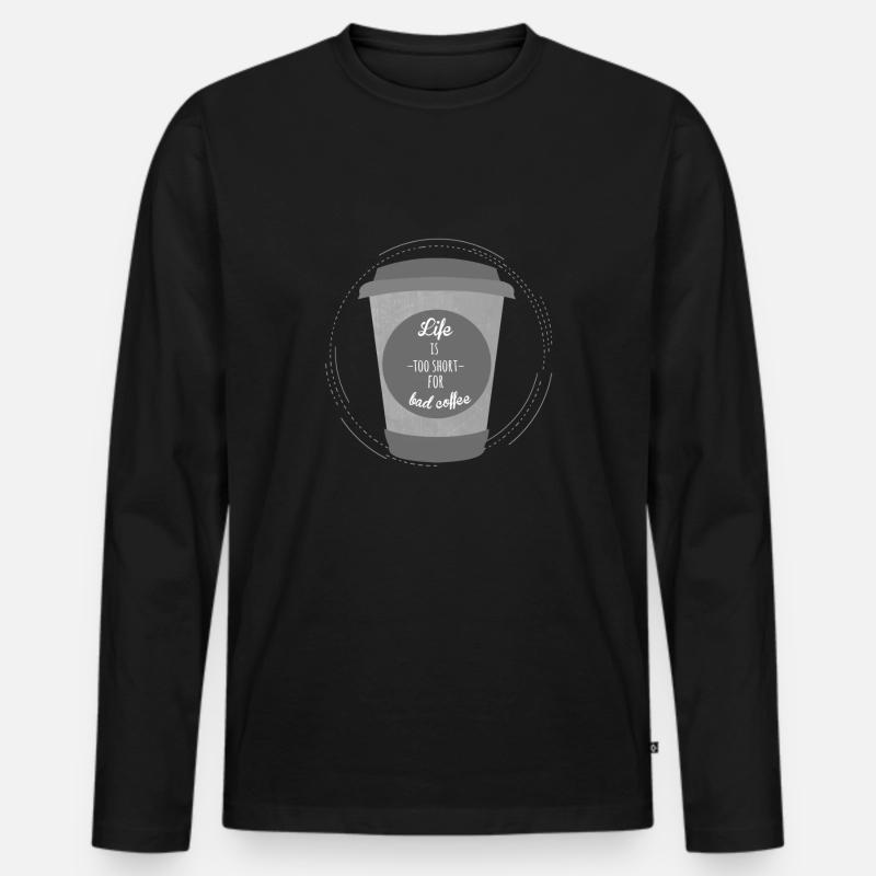 Coffee - Männer Premium Bio Langarmshirt - Schwarz