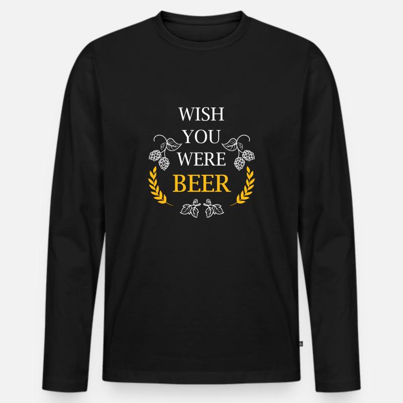 Bier - Männer Premium Bio Langarmshirt - Schwarz