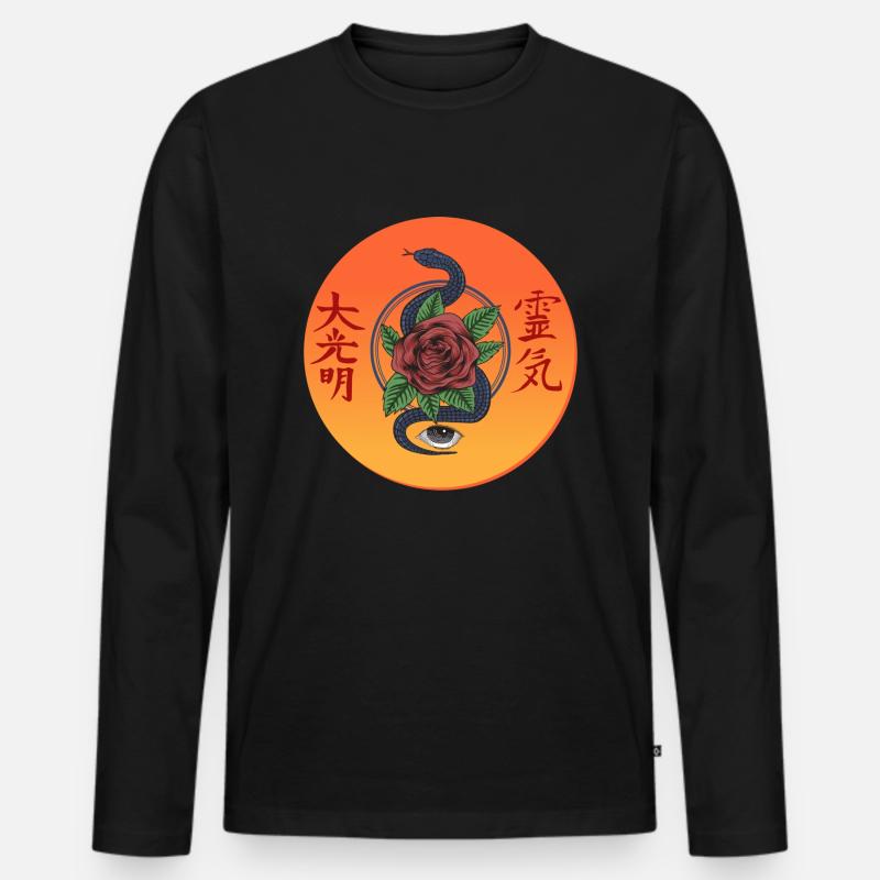 Snake Eye - Männer Premium Bio Langarmshirt - Schwarz