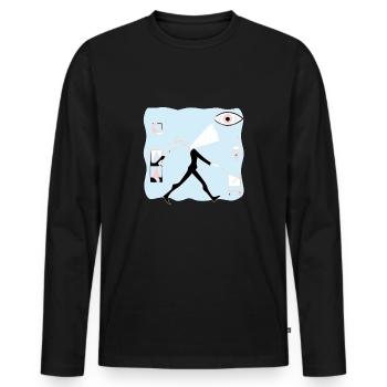 La naissance - T-shirt manches longues Premium bio Homme - noir - Devant - Nico (187cm)