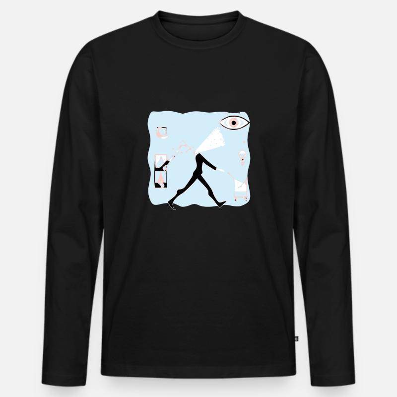 Geburt - Männer Premium Bio Langarmshirt - Schwarz