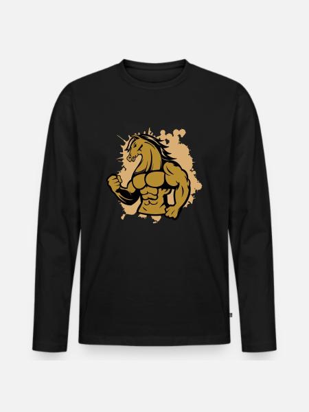 Strong Horse - Men's Premium Organic Long Sleeve Shirt - black