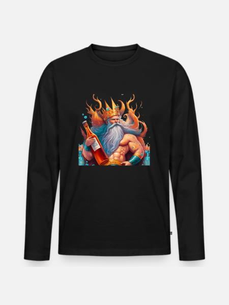 Triton King of Beers - Men's Premium Organic Long Sleeve Shirt - black
