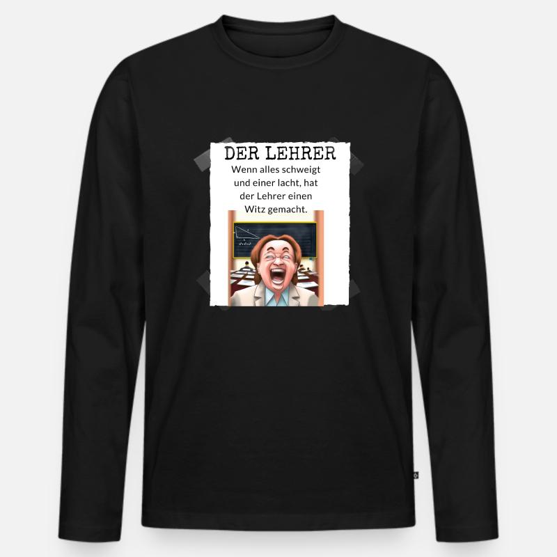 Leher witz - Männer Premium Bio Langarmshirt - Schwarz