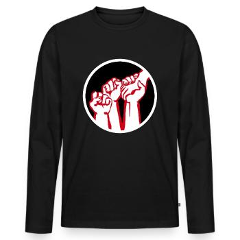 poings2b - T-shirt manches longues Premium bio Homme - noir - Devant - Nico (187cm)
