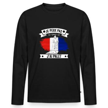 je peux pas j'ai palet idée cadeau palet france - T-shirt manches longues Premium bio Homme - noir - Devant - Nico (187cm)