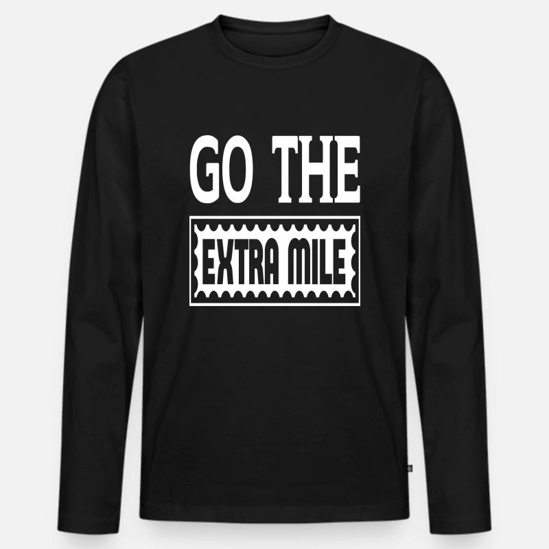 Go The Extra Mile - Männer Premium Bio Langarmshirt - Schwarz