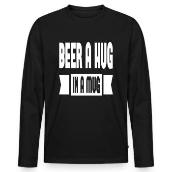 Beer A Hug In A Mug - Männer Premium Bio Langarmshirt - Schwarz - Vorne - Nico (187cm)