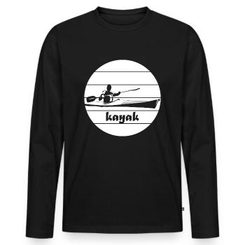 Kayak Water Sports - Men's Premium Organic Long Sleeve Shirt - black - Front - Nico (187cm)