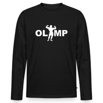 Olymp Berg der Götter und der Kräfte. Bodybuilder - Männer Premium Bio Langarmshirt - Schwarz - Vorne - Nico (187cm)