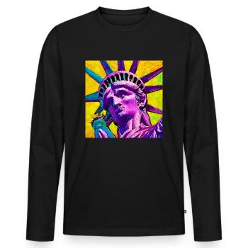 Statue of Liberty - Men's Premium Organic Long Sleeve Shirt - black - Front - Nico (187cm)