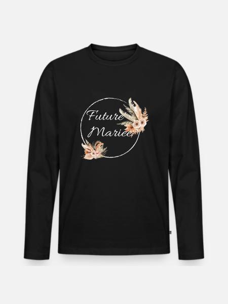 Future mariée floral - T-shirt manches longues Premium bio Homme - noir