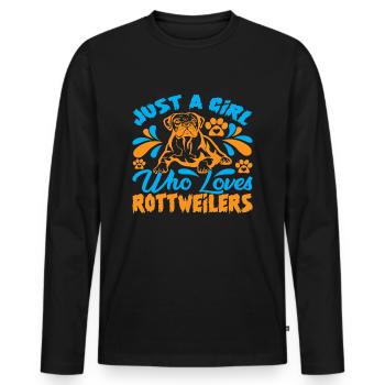 Just a Girl who loves Rottweilers - Men's Premium Organic Long Sleeve Shirt - black - Front - Nico (187cm)