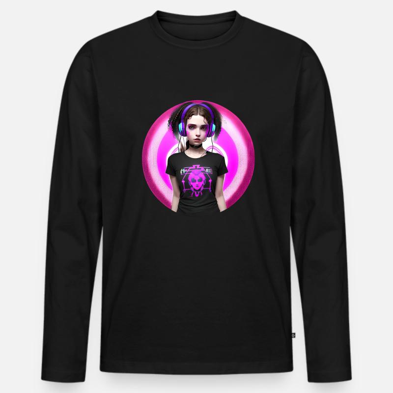 DJane - Männer Premium Bio Langarmshirt - Schwarz